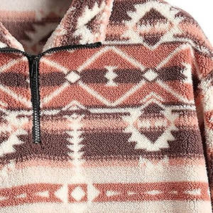 Sweat-shirt zippé personnalisé pour homme en coton à carreaux, patchwork, blocs de couleur, col montant, fermeture éclair, pull tendance, streetwear décontracté - Product Image 3