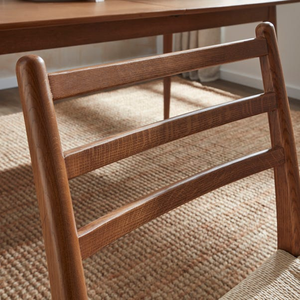 Silla de Comedor Minimalista de Estilo Escandinavo con Respaldo de Escalera y Tejido de Cordón Natural - Product Image 3