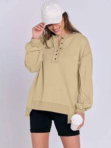 Sudadera de Forro Polar con Capucha para Mujer, Estilo Oversize, Manga Larga, Informal, para Uso Diario, Estilo Urbano y de Descanso - Product Image 4