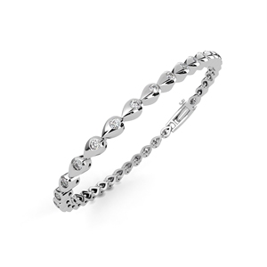 925 Sterling <b>Silver</b> Moissanite Tennis <b>Bracelet</b> Round Brilliant Cut <b>Bangle</b> for Wedding Anniversary Gift - Product Image 4
