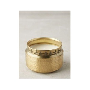 Hammered Votive Shaped Copper <b>Empty</b> Candle Vessel <b>Jar</b> Container - Product Image 6