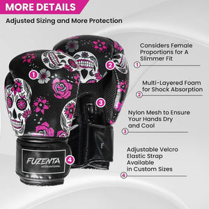 Nouveaux gants de boxe en cuir à scratch pour l'entraînement, avec support de poignet auto-agrippant, pour sparring et frappe sur sac de frappe. - Product Image 2