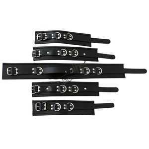Menottes et attaches de cheville en cuir de vachette de qualité supérieure avec rembourrage épais et boucles métalliques - Product Image 2