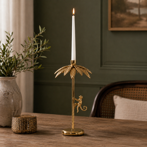 Premium <b>Brass</b> Candle <b>Holder</b> Stand, Leaf Design Taper <b>Candlestick</b> for Home Decor, Wedding Table Centerpiece, Decorative Gift - Product Image 4