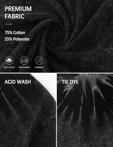 T-shirt Homme Vintage Épais Délavé à l'Acide Coupe Oversize Personnalisé Épaules Tombantes Col Rond Streetwear Délavage Minéral Manches Courtes 100% Coton - Product Image 6
