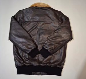 แจ็คเก็ตหนังทรงสลิมสำหรับฤดูหนาว คอตั้ง พร้อมโลโก้ด้านหน้า สำหรับผู้ชาย ขายส่ง - Product Image 6