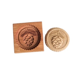 Molde de madera para galletas, sello para galletas, prensa de pastelería, herramienta de grabado, molde tradicional hecho a mano para hornear, cortador de mantequilla y azúcar - Product Image 2