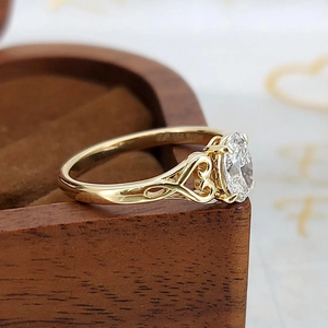 แหวนหมั้นเพชรทรงรี 2 กะรัต เพชรเพาะเลี้ยง ทองคำแท้ 14K 10K สำหรับผู้หญิง พร้อมใบรับรอง IGI เครื่องประดับเพชรแบบสั่งทำ - Product Image 2