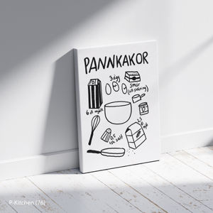 Impression sur toile pour cuisine, affiche illustrative de la préparation des crêpes, décoration murale minimaliste pour cuisine - Product Image 2