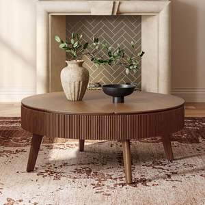 Mesa de centro de madera en tonos tierra que realza el ambiente cálido y la comodidad de la sala de estar - Product Image 2