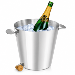 Maxfresh Baby Wine Bucket-Non-Magnetic Stainless Steel Single Wall <b>Ice</b> Bucket Contemporary Design 3L Capacity Durable Build for - Product Image 1