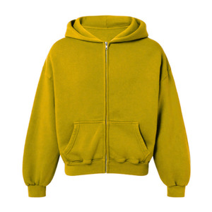 Men Zipper-Up Hoodie Sweatshirt Long Sleeve <b>Design</b> Breathable Fleece Fabric Oversized Fit Custom Logo Printing 100% Cotton - Product Image 4