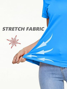T-shirt de sport bleu ciel pour femme, respirant, léger, idéal pour la remise en forme et les entraînements - Product Image 3