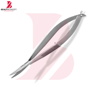 Ciseaux à ressort 4,25 pouces en acier inoxydable antidérapants durables pour cuticules, lames courbées, ciseaux de beauté à ressort - Product Image 3