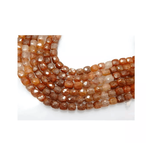 Wholesale Hot Selling Stunning 8-Inch Faceted Dazzling Gemstone Luster Copper Rutilated Quartz Heishi Box Shape <b>Stone</b> <b>Beads</b> - Product Image 3