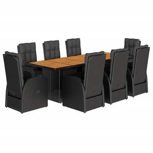 ชุดรับประทานอาหารในสวนหวายโพลีสีดำ 9 ชิ้น - Product Image 2