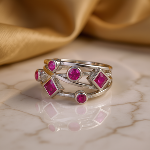 Bague en moissanite rubis de 5,90 grammes, élégante et luxueuse, catégorie de produits - Product Image 3