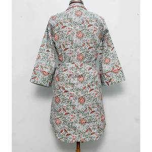 ชุดเดรสยาวปานกลาง แขน 3/4 คอวี ลายดอกไม้พิมพ์ดิจิทัล ผ้าฝ้ายอินเดียสุดหรู สำหรับงานแต่งงาน  รักษ์โลก เหมาะสำหรับผู้หญิง - Product Image 6