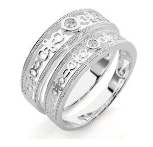 925 Sterling Silver Floral Minimalist Fashion <b>Couple</b> <b>Rings</b> - Product Image 1