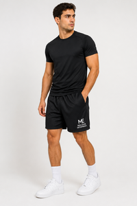 Premium <b>Black</b> Mesh Shorts Drawstring Closure Unisex Solid Design Short Length Sports Shorts Outdoor Shorts - Product Image 3