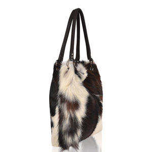 Bolso Bandolera de Cuero Genuino con Pelo para Mujer, Estilo Vintage, con Dos Correas - Bolso de Diseño Portátil y Moderno, Suministro OEM - Product Image 2