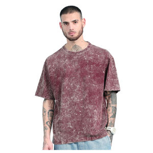 T-shirt Homme Oversize en Coton Épais Personnalisé avec Logo, Imprimé Numérique Intégral, Effet Délavé à l'Acide, Style Streetwear Estival - Product Image 2