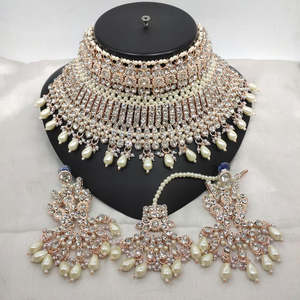Gold Plated Fine Jewelry <b>Sets</b> with Austrian Stone Pearl <b>Beads</b> 10573866 Necklace <b>Set</b> - Product Image 1