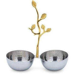 Elegant Silver Floral Decorative Bowl with Handle - Product Image 2