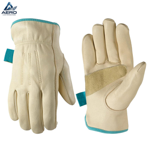 Gants de conducteur en cuir grainé robuste avec paume en daim durable et patch de préhension industrielle améliorée – Nouveauté tendance du meilleur fournisseur - Product Image 1