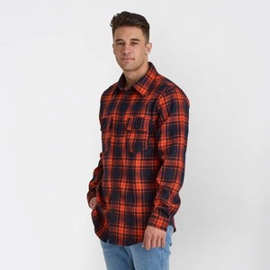 Camisas Personalizadas para Hombre, 100% Algodón Poliéster, Gruesas, Negras y Rojas, Otoño Invierno, con Botones, Manga Larga, Camisa de Franela a Cuadros Vintage para Hombre - Product Image 3