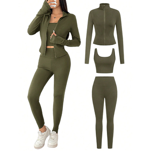 Oferta Especial: Conjunto de Sujetador Deportivo Plisado Nude con Relleno y Espalda Elegante, y Leggings de Yoga Ajustados con Bolsillos - Product Image 4