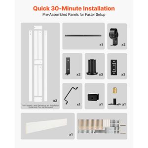 Kit Porta Scorrevole a Soffietto 24x84" in MDF per Armadio, Incluso Telaio Design Salvaspazio a Telaio H Assemblato - Product Image 5