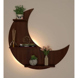 Elegante Estante de Pared de Madera de Nogal - Estantes de Pared de Madera Hechos a Mano al por Mayor - Product Image 4