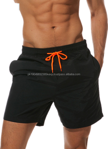 Pantalones cortos deportivos informales antisalpicaduras estilo hoja de loto transpirables, logotipo personalizado, pantalones cortos de playa de secado rápido de nailon 100% para hombre - Product Image 4