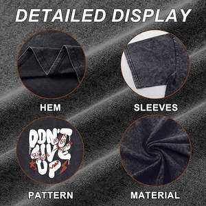 Camisetas Oversize para Hombre, Estampadas Vintage, Estilo Urbano, Lavado Ácido, con Estampado de Letras Positivas, Tops de Algodón - Product Image 6