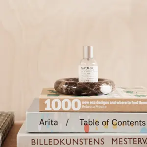 Plateau en marbre brun Pietra en forme de donut, plateau de service décoratif en pierre naturelle, décoration de luxe pour la maison - Product Image 2