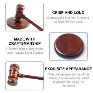Ensemble de maillet maçonnique en bois poli artisanal de qualité supérieure avec bloc sonore, marteau de juge pour les réunions de loge, les cérémonies et les cadeaux - Product Image 2