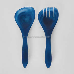 Cuchara Spork de resina azul de mediados de siglo Vintage para ensalada, boda o vajilla, utensilios de cocina, utensilios para servir - Product Image 1
