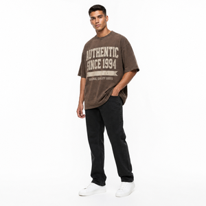 T-shirt en jersey de coton surdimensionné pour homme, col rond, manches courtes, style streetwear, délavé à l'acide, effet usé, respirant, écologique - Product Image 6