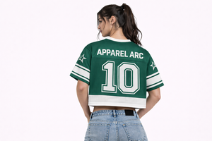 Camiseta Deportiva Oversize de Malla Sublimada Verde y Blanca para Equipo, Estilo Crop Boxy, con Logotipo Personalizado de Fábrica - Product Image 2