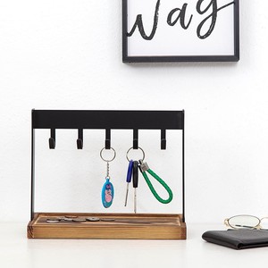 Walnut Wood Veneer with Solid Core wooden <b>key</b> holders and wall hooks OEM Custom Wholesale | Aqdus Saleem India - Product Image 1