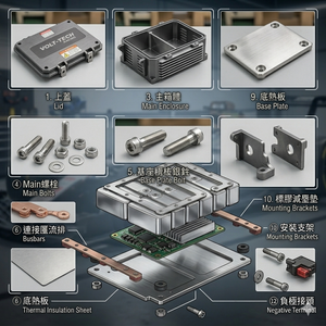 Boîtier de batterie en aluminium usiné CNC haute résistance avec fentes de ventilation pour la course - Product Image 1