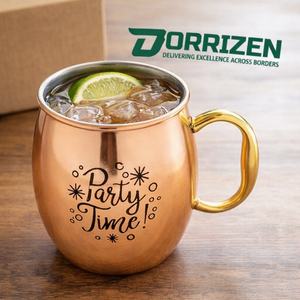 Mug Moscow Mule personnalisable 100% cuivre 400ml, écologique, réutilisable, en métal, pour les fêtes, avec poignée, anti-fuite, personnalisable - Product Image 2