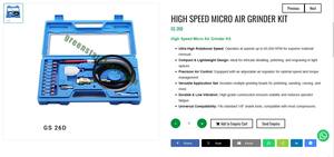 Kit de Microamoladora Neumática de Alta Velocidad, 65000 RPM, Herramienta de Grabado y Pulido, Vástago de 3mm, Herramientas para Joyería |   Núm. de artículo GS-26D - Product Image 3