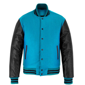 Chaqueta Varsity Personalizada de Dos Tonos con Ribete de Punto a Rayas, Ropa Deportiva, Chaquetas Varsity Casuales de Invierno, Fabricante - Product Image 5