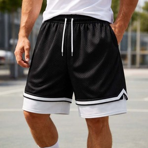 Custom Logo Men's Double <b>Layer</b> Basketball Shorts Mesh Breathable Sports Gym Training Shorts Wholesale - Product Image 3