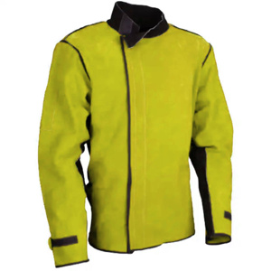 JNM SAFETY Cowhide Split Leather Welding <b>Jacket</b>-Abrasion <b>Spark</b> Resistant High Visibility Reflective Safety Clothing - Product Image 5