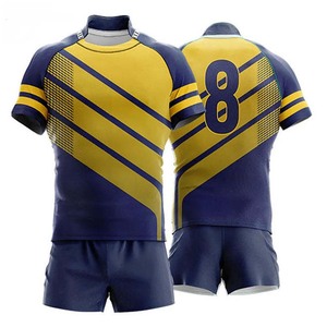 Ensemble d'uniformes de rugby personnalisés pour équipes adultes, impression numérique couleur avec logo personnalisé, service OEM, respirant, vente en gros, 100% polyester - Product Image 5