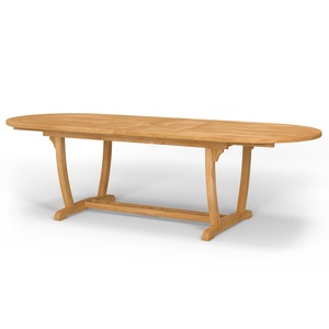 <b>Extendable</b> Oval <b>Wood</b> <b>Dining</b> <b>Table</b> Scandinavian Modern Design Stable Solid <b>Wood</b> Furniture for Home <b>Dining</b> Room 6 Seater - Product Image 1