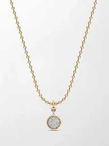 14k <b>Gold</b> Round Lab Grown Diamond <b>Pendant</b> Pave Blackened Bezel Set Minimalist Removable Charm Everyday Wear 10k 18k Real <b>Gold</b> - Product Image 2